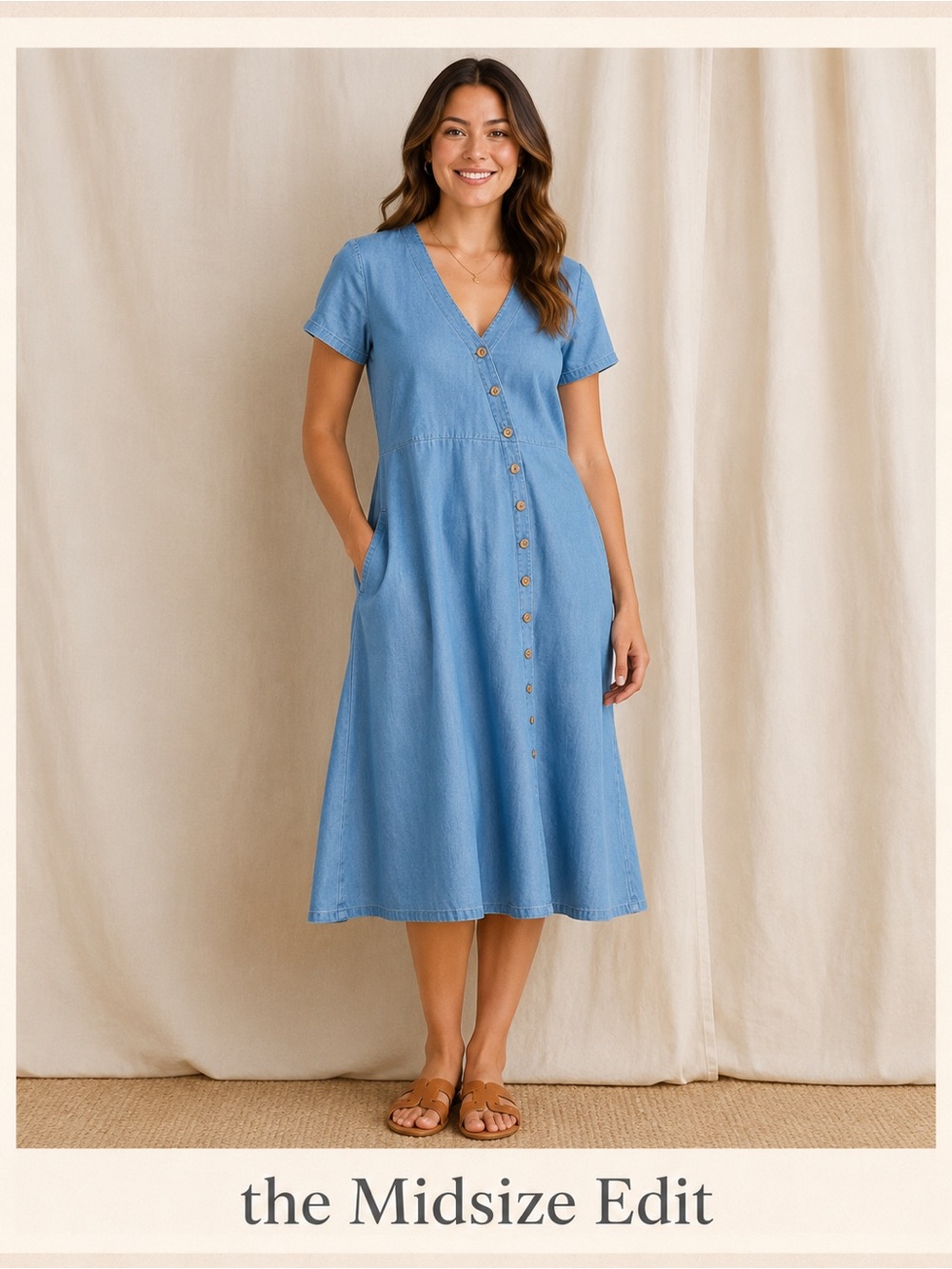 Madewell Chambray Button Detail Dress | Size 10 Petite